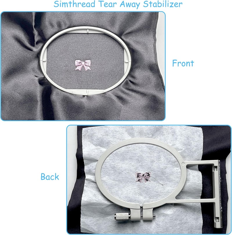 simthread Tear Away Embroidery Stabilizer - Viscose 100% 1.8 OZ Medium Weight 10" x 50 Yards/Roll - Image 3